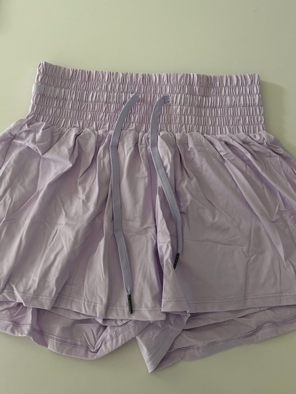 Women's Lavender Flowy, High Waist Athletic Shorts with Pocket NWOT
